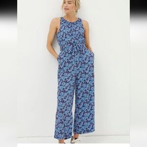 Fat Face Haylie Ink Floral Jumpsuit Sz.8 NWT
